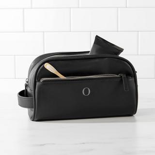 Personalized Vegan Leather Double Zipper Dopp Kit