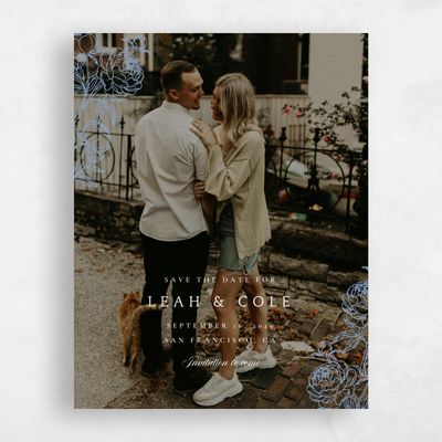 Denim Blue Wedding Save the Date - Peonia Photo