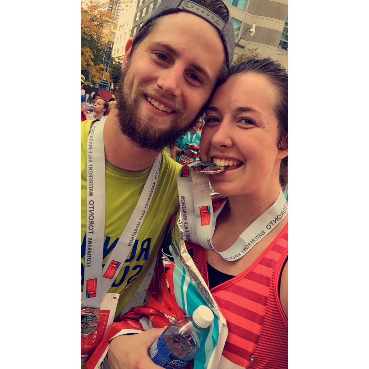 Our first race together - Toronto Half Marathon October 2017