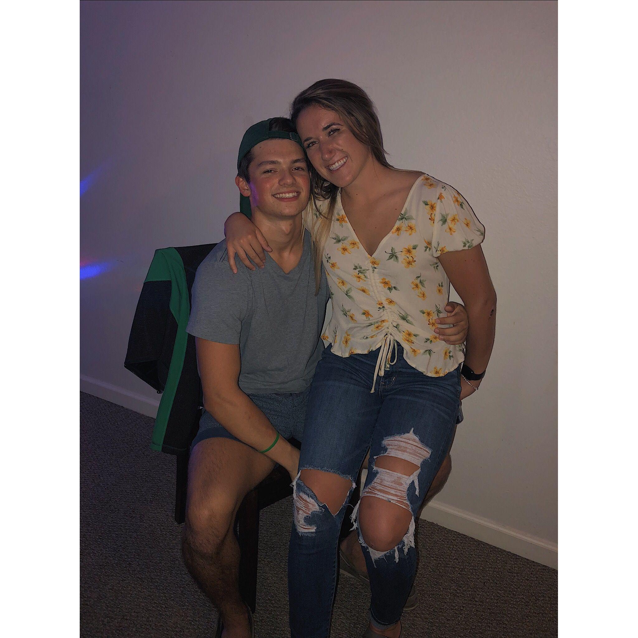 Our first photo together, one week into college! Fall 2018