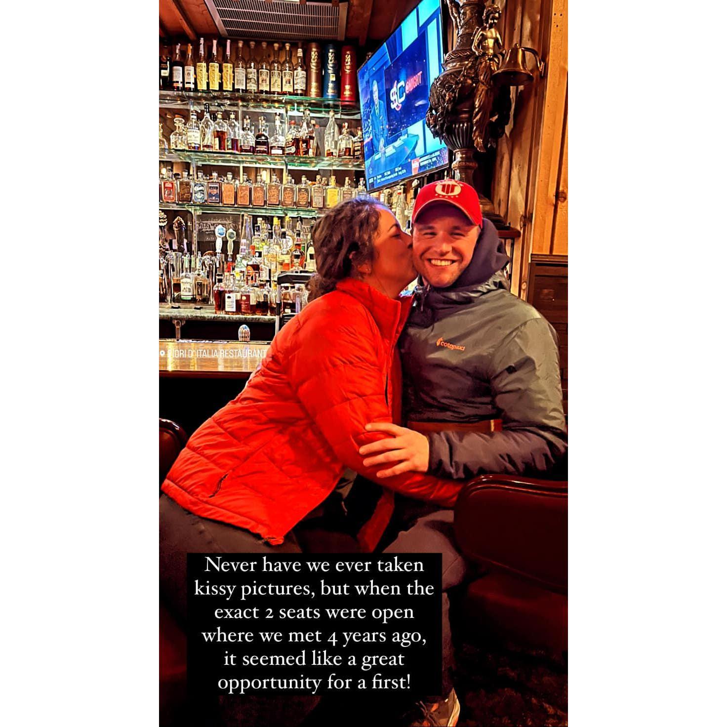 These were the spots we sat in where we first met, getting this picture years later