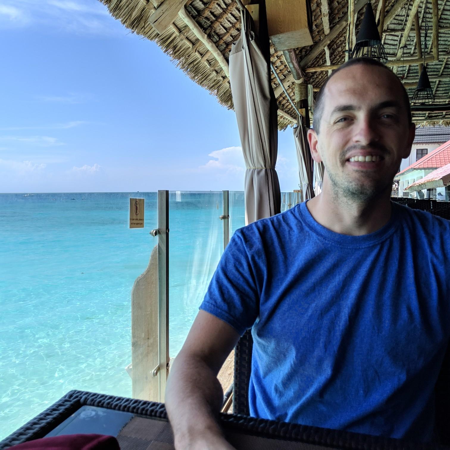 First time Aimee had seen Josh in months -- the view was pretty amazing (and the Indian Ocean is pretty ok, too!)