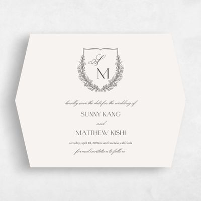 Beige Diamond Wedding Save the Date - Oakdale Landscape