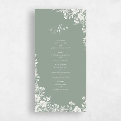 Sage, Green Wedding Menu - Heloise