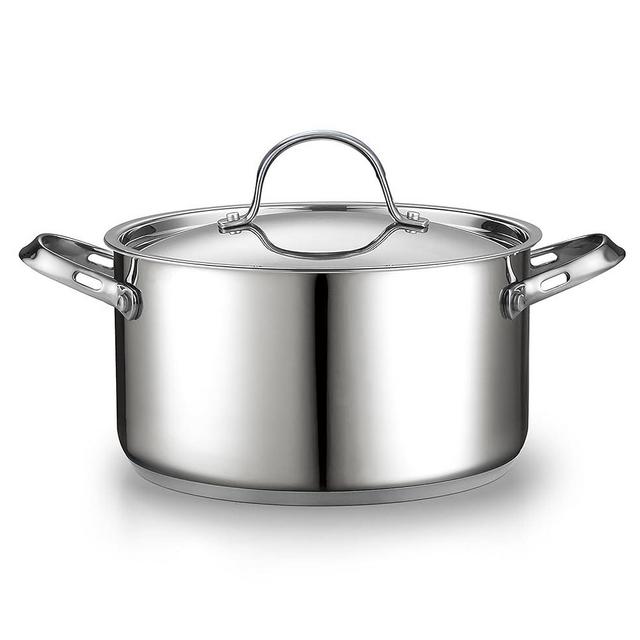 Cooks Standard 18/10 Stainless Steel Stockpot 6-Quart, Classic Deep Cooking Pot Canning Cookware Dutch Oven Casserole with Stainless Steel Lid, Silver