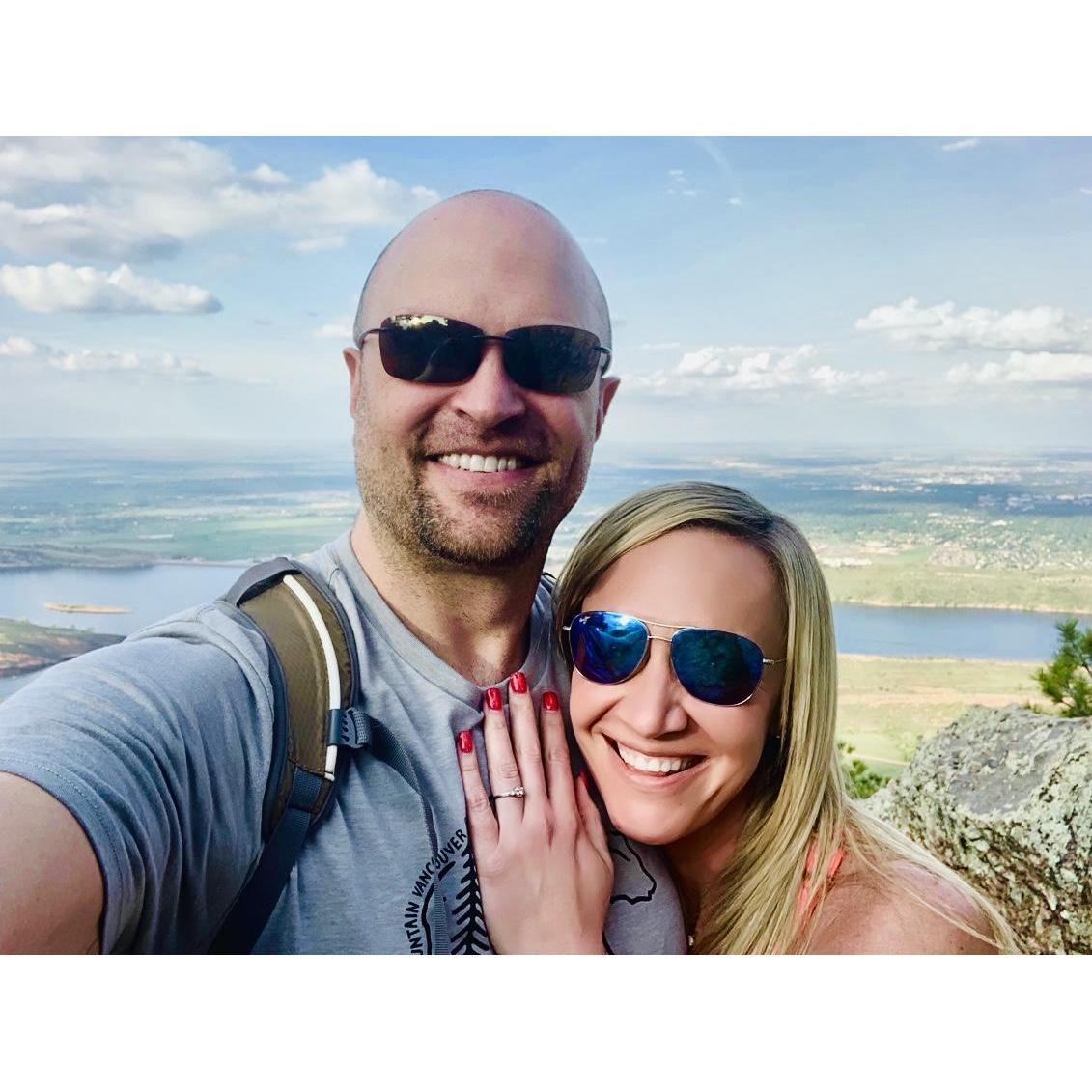Believe it or not, Jason was actually able to surprise me! I was shocked when he proposed up on top of Arthur's Rock overlooking Horsetooth. A day we will never forget.