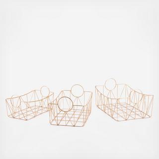 3-Piece Gold Tray Set