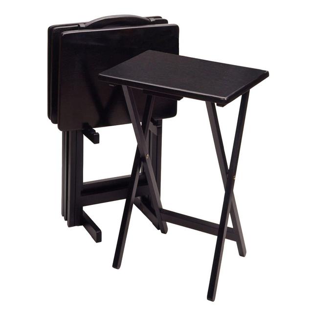 Alex 5-Piece Snack Table Set in Black