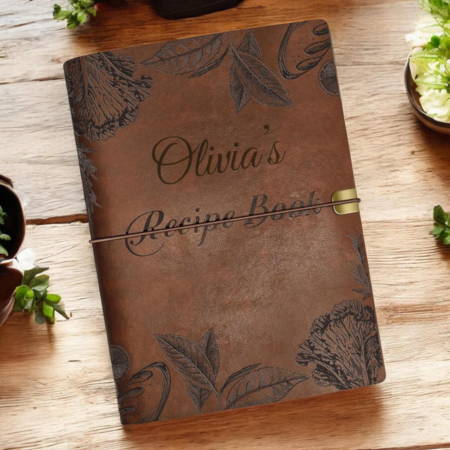 Personalized LEATHER RECIPE BOOK Cookbook Home Housewarming Kitchen Cooking Chef Birthday Gift for Her Him Mom Dad Grandma Christmas Custom
