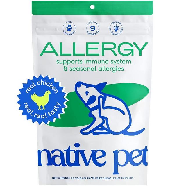 Native Pet Dog Allergy Chews – Natural Dog Skin Allergies Treatment – Anti Itch for Dogs Allergy Relief – Itch Relief & Allergy Support for Dogs – Dog Probiotics for Itchy Skin - 120 Chews