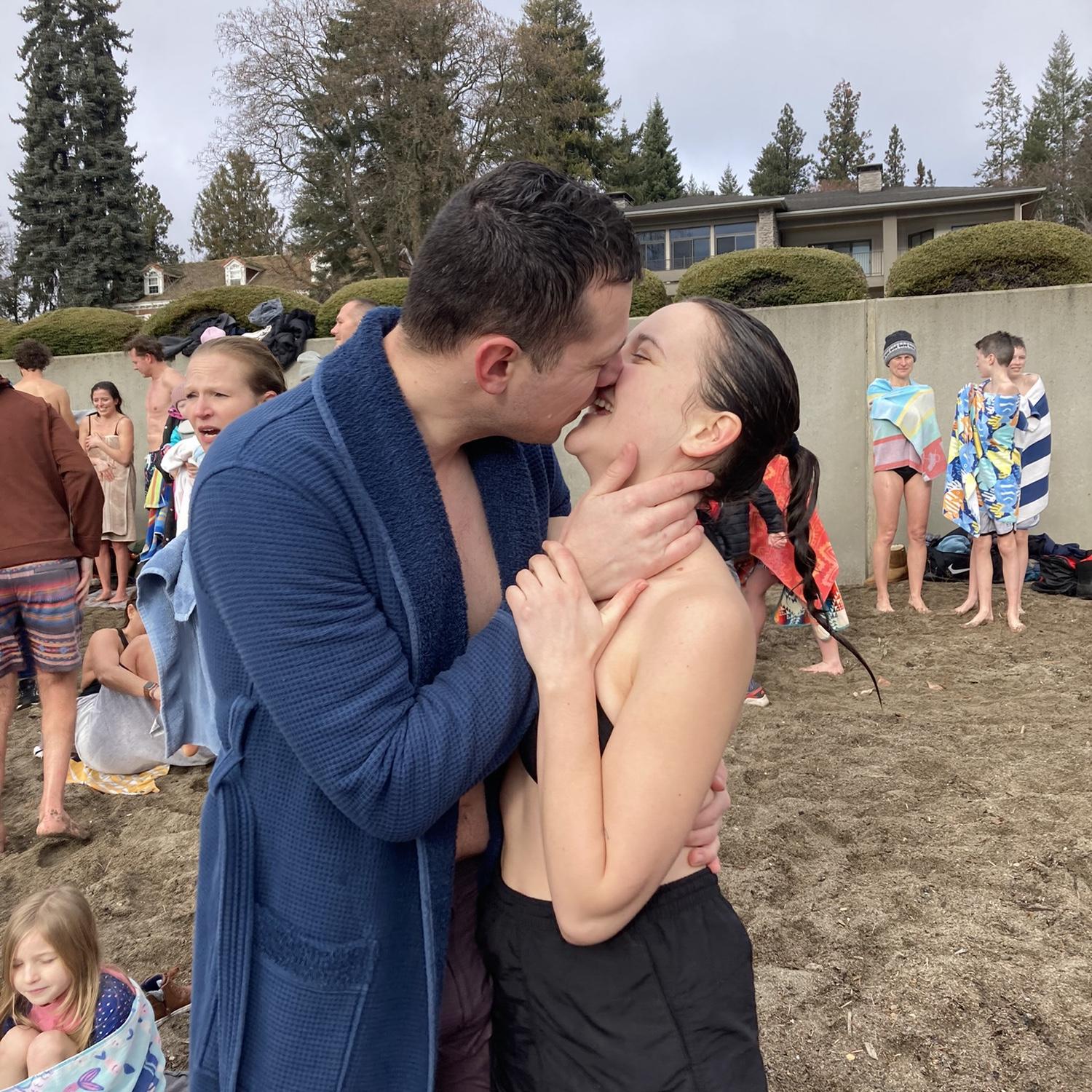Parker and Anna’s first Polar Plunge as a couple