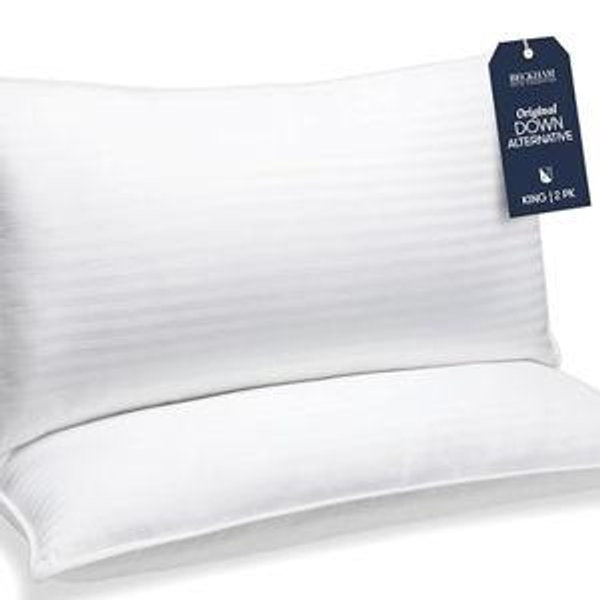 Beckham Hotel Collection Bed Pillows King Size Set of 2 - Down Alternative Pillow for Back, Stomach or Side Sleepers