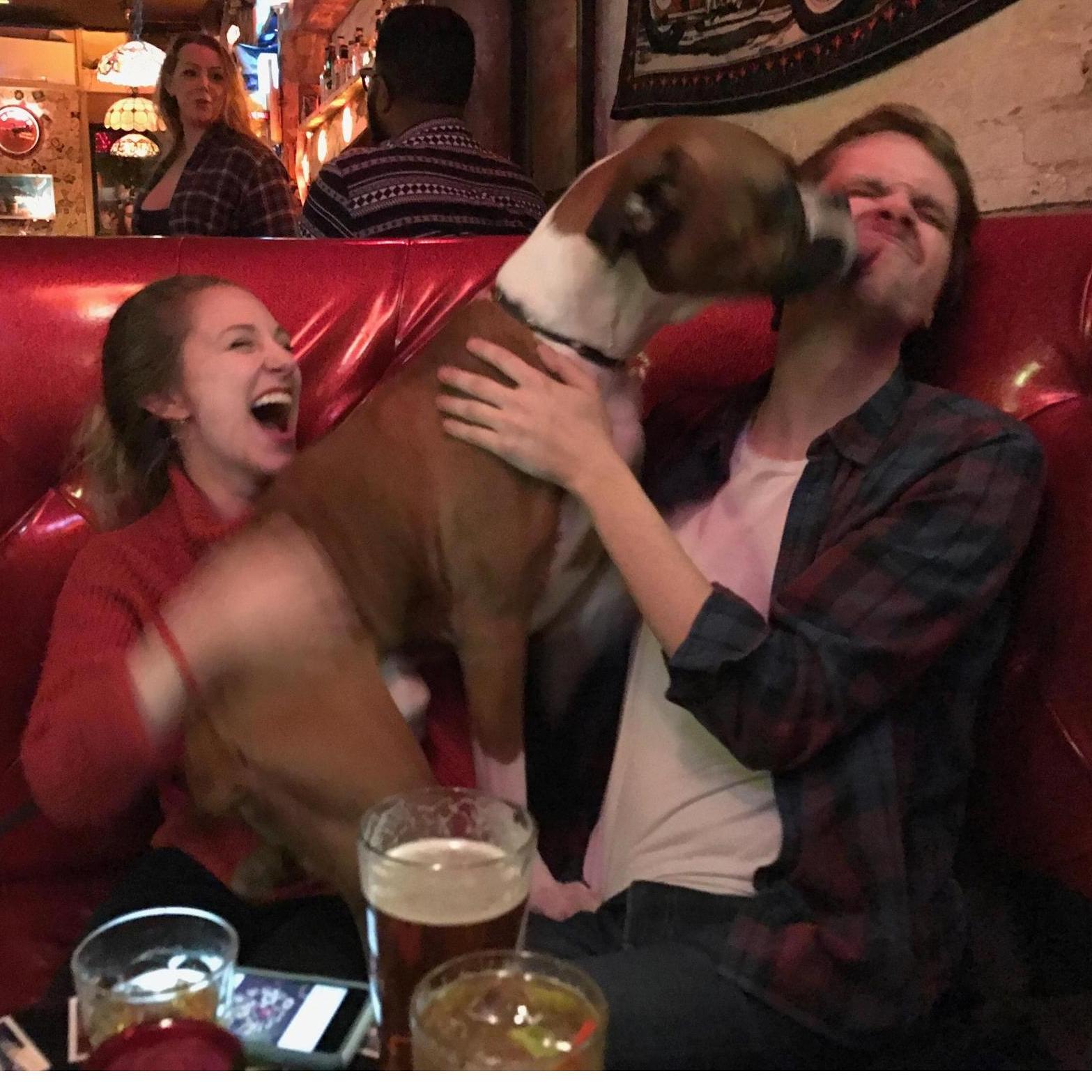 Our favorite bar and our favorite neighborhood friend.
