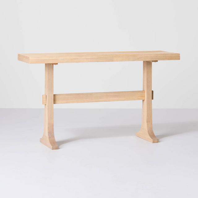 Pedestal Wood Console Table Natural - Hearth & Hand™ with Magnolia