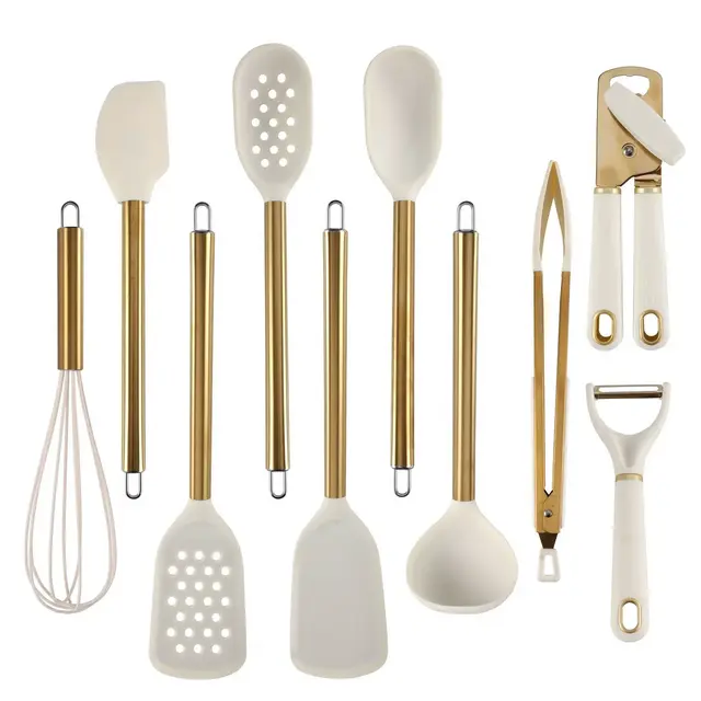 Cook With Color 10pc Kitchen Tool Set Cream