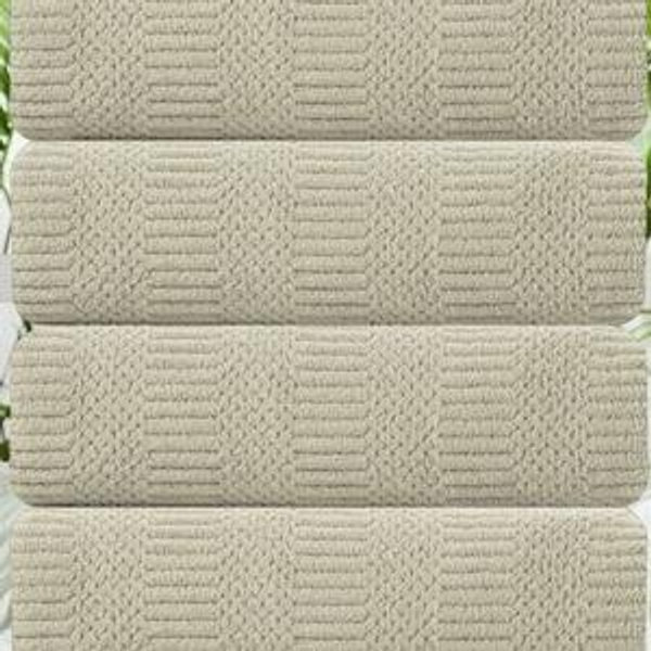 Jessy Home 4 Pack Towel Set Oversized Bath Sheet Towels 600 GSM Ultra Soft Camel Bath Towels