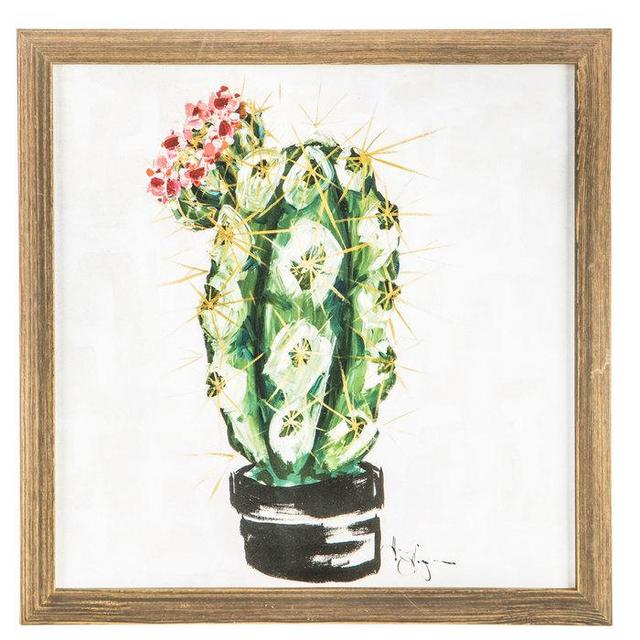 Pincushion Cactus Wood Wall Decor