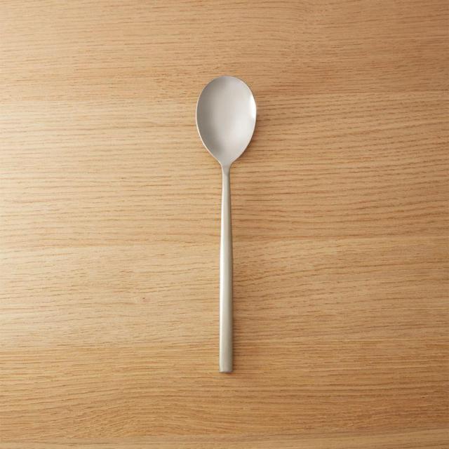 Rush Brushed Silver Serving Spoon