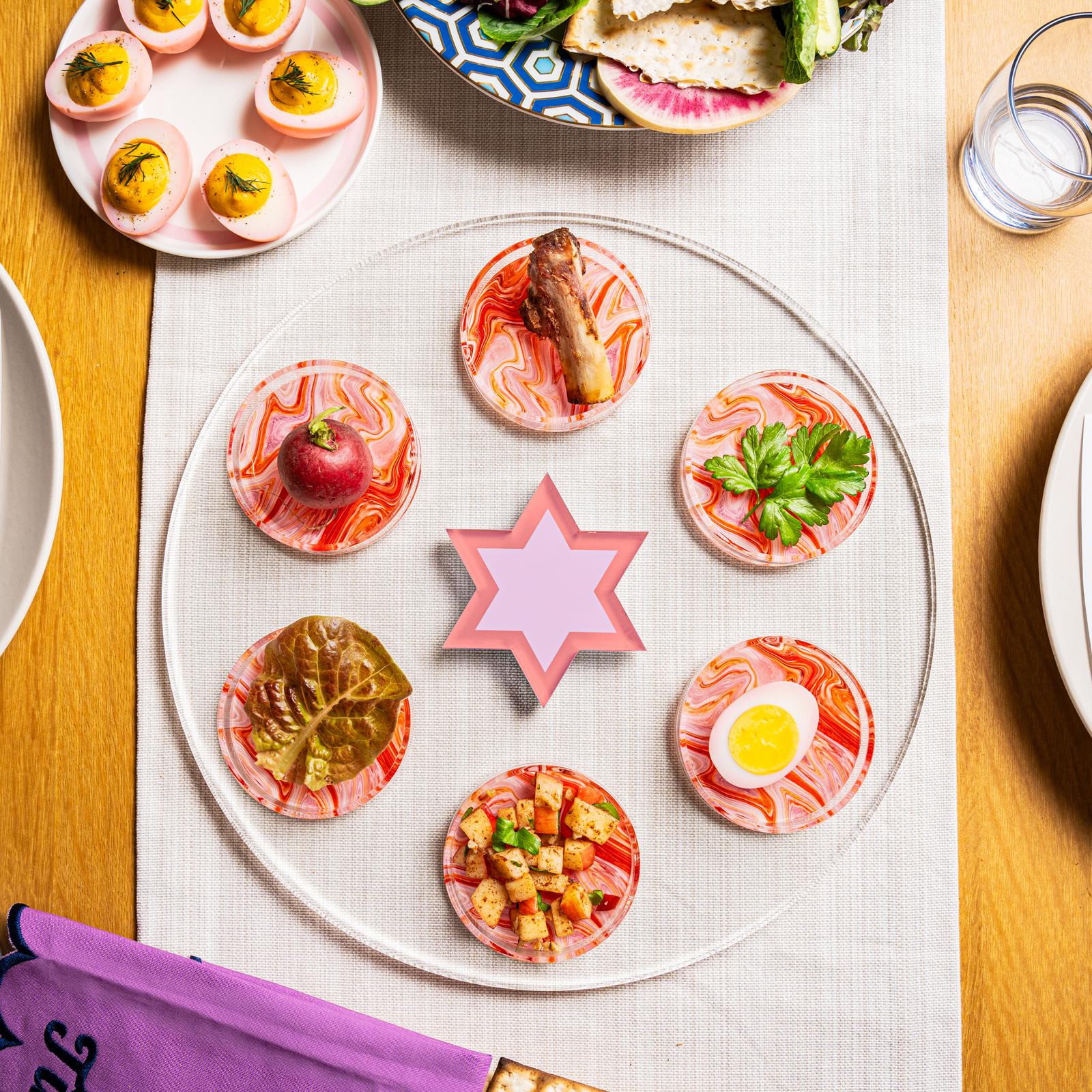The Nosh Table, Passover Swirl Acrylic Seder Plate | Zola