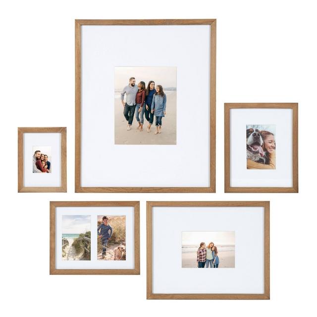 5pc Gallery Frame Box Set Natural Brown - Kate & Laurel All Things Decor
