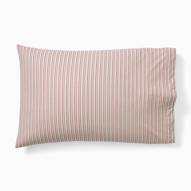 Emma Chamberlain Multi-Stripe Pillowcase Set, Standard, Blue/Red
