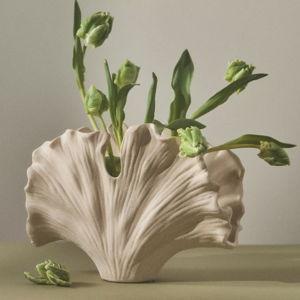 Ginkgo Cream Ceramic Vase