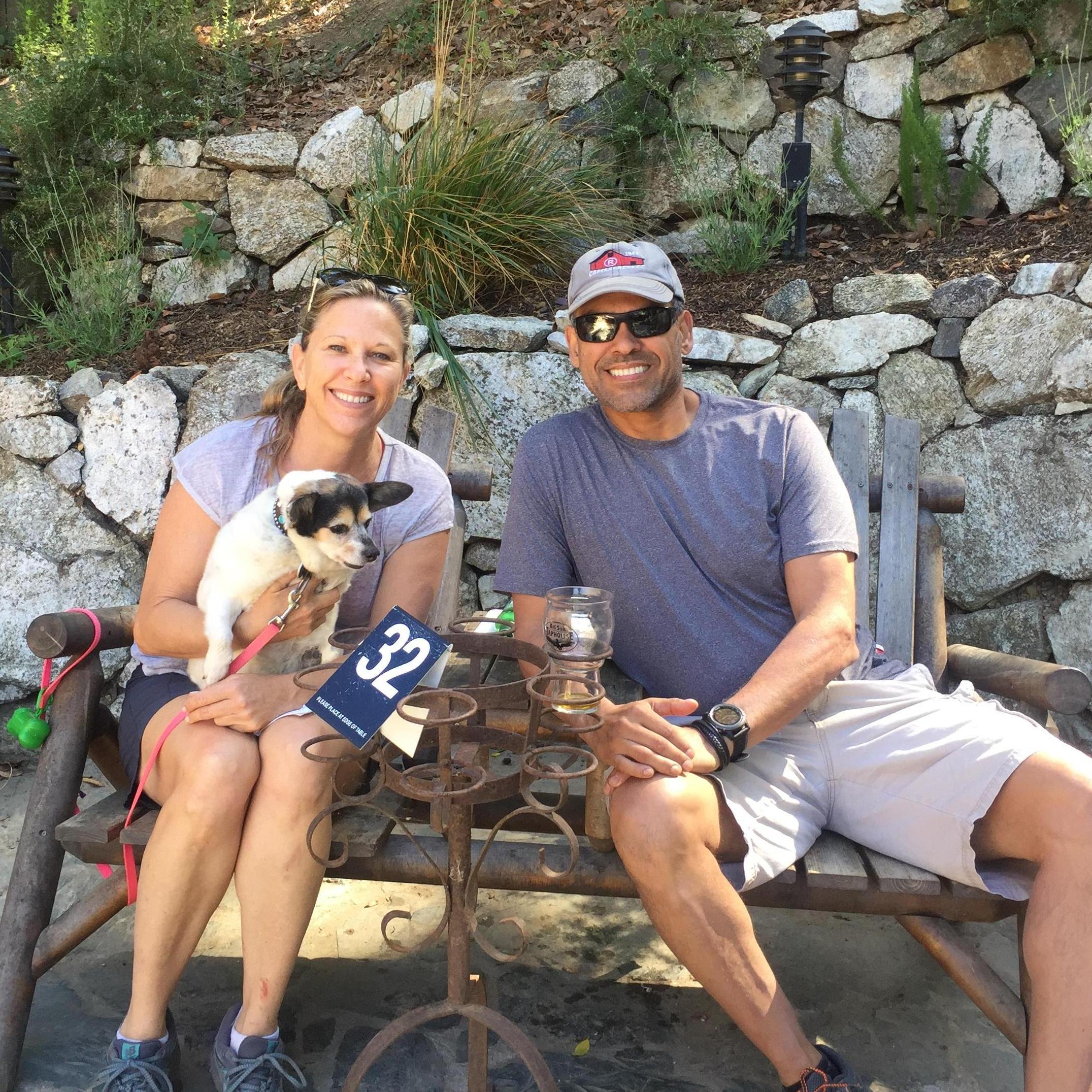 Enjoying a beer after our hike to the "South Side" of the Big Sur road washout.