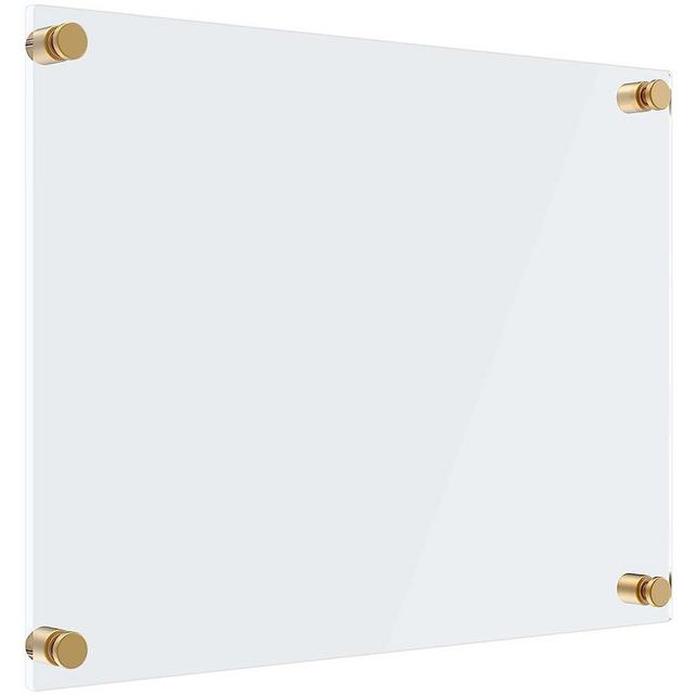 MaxGear Acrylic Dry Erase Board, 16''x12'' Wall Hanging White Board, Non-Magnetic Floating Dry Erase Board Frameless Whiteboard with Marker Holder, Markers and Eraser, for Office, School, Restuarant