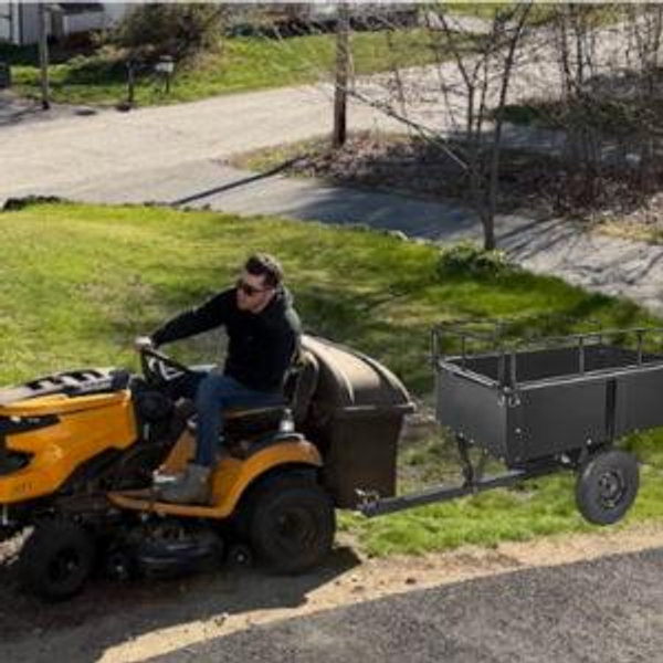 SVOPES 750 lbs. 15 cu. ft. Eavy Duty ATV Trailer Steel Dump Cart Garden Cart Garden Utility Trailer Blade Span HYTCTPK12CUFTVB4CV0-SV1018