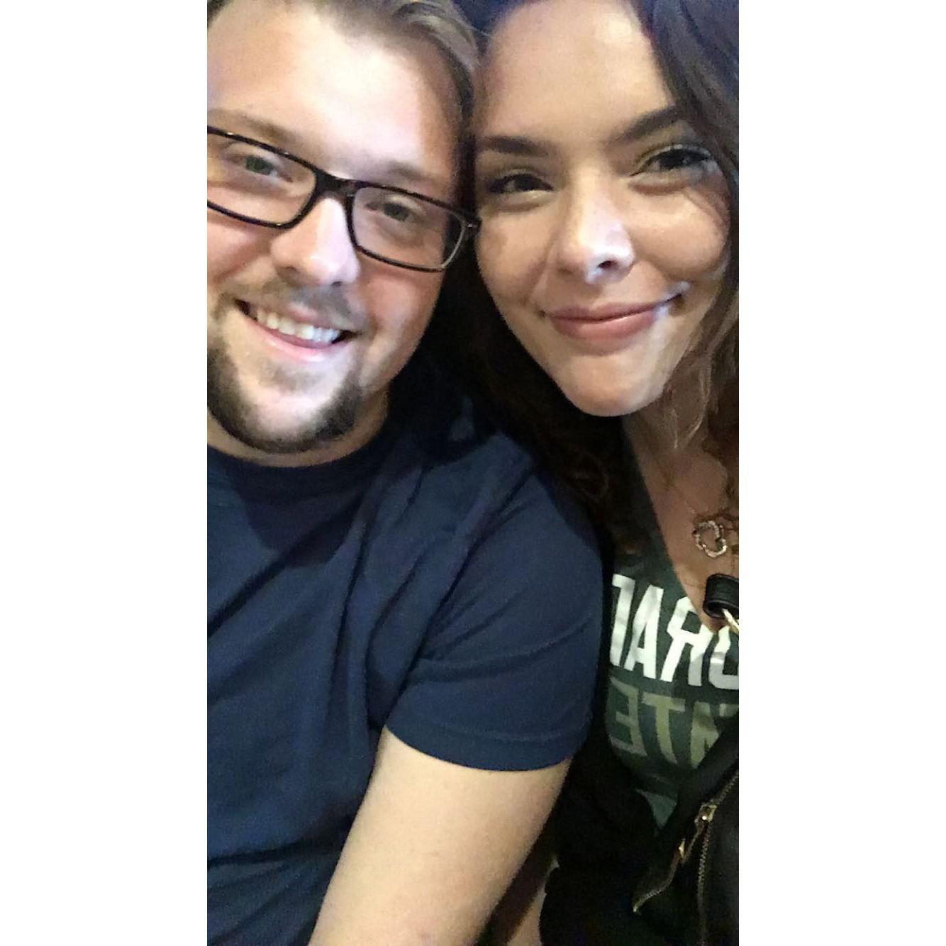 Holden was the first of us to say "I love you" shortly before this selfie was taken at the Buffalo Wild Wings in Fort Collins (lol).