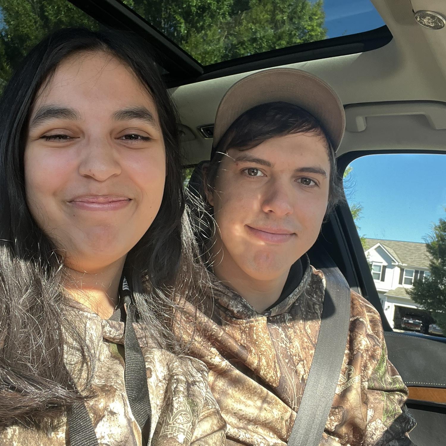 Matching buddies with our camo. ❤️