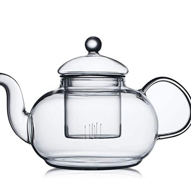 CnGlass 20.3 oz Glass Teapot Stovetop Safe,Glass Teapot with Removable Infuser,Loose Leaf and Blooming Tea Maker,Flowering Tea Gift Set