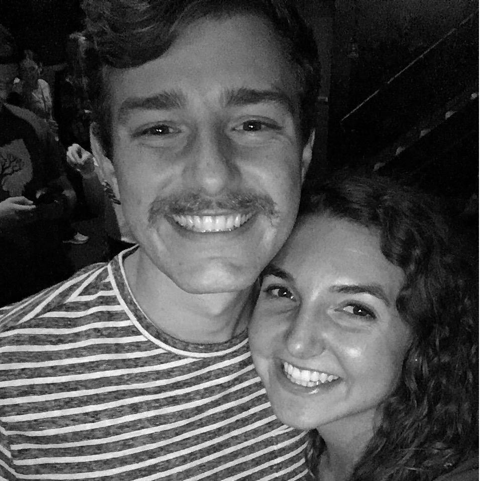 Justin decided to sport a stache to an Andy Grammer concert.