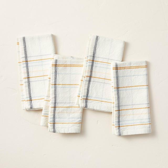 4pk Casual Plaid Cloth Napkin Set - Hearth & Hand™ with Magnolia