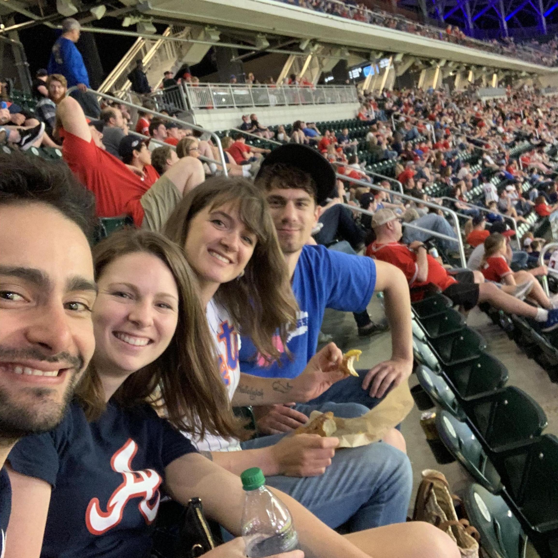 Cheering on the Braves.