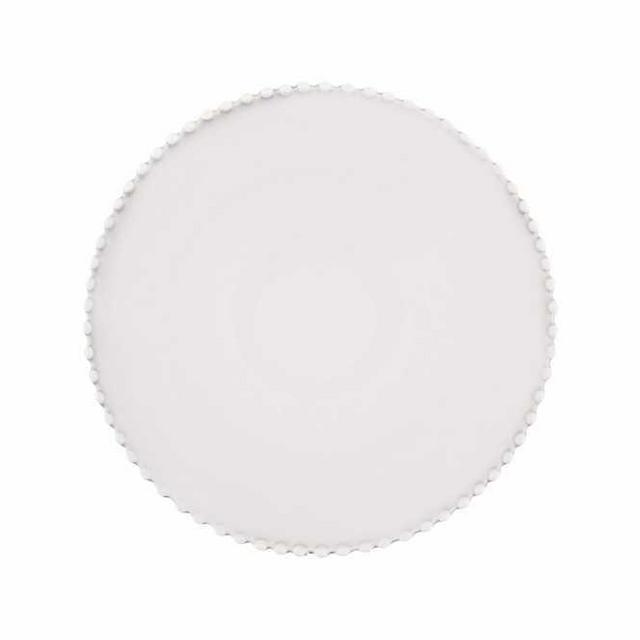 Avignon White Dinner Plates with Pearl Trim (Set of 4)