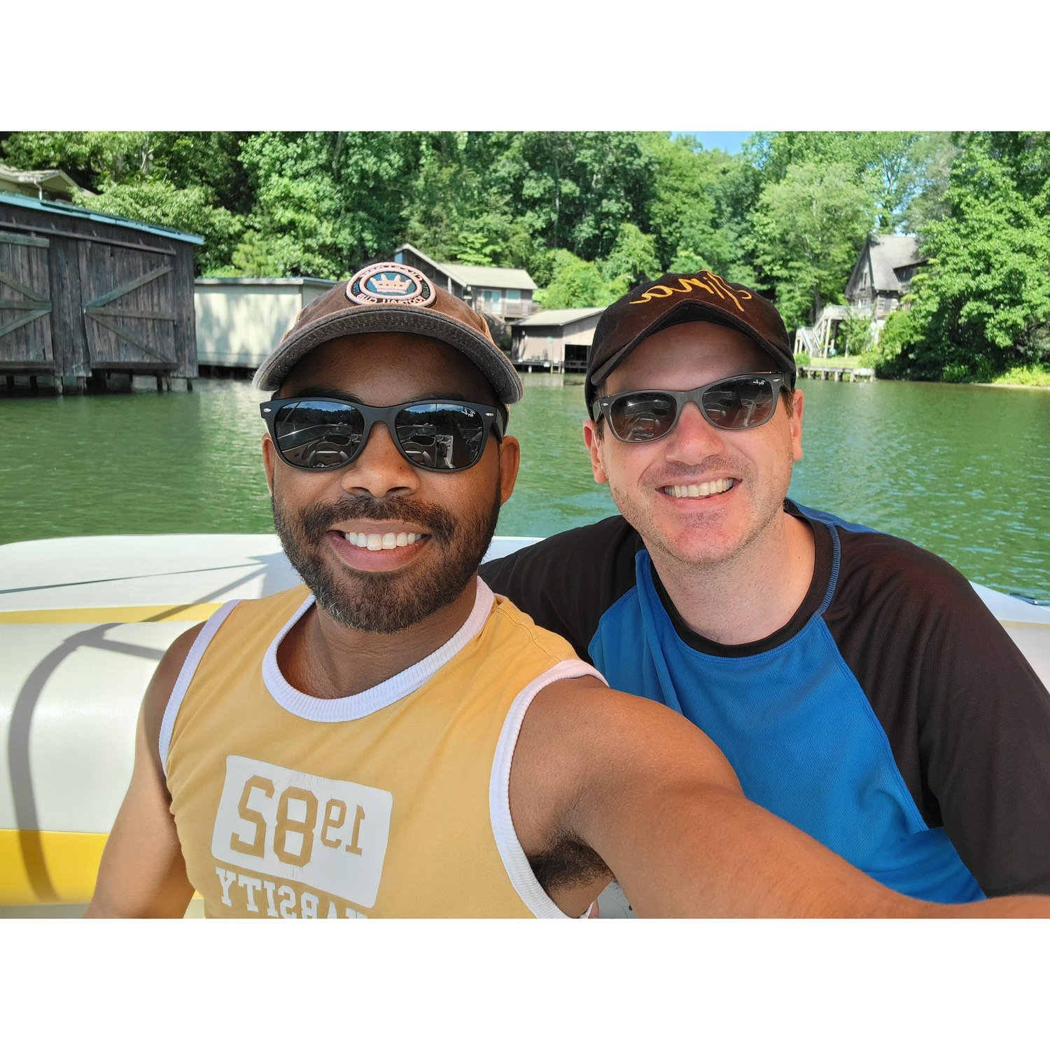 Loving lake life together!