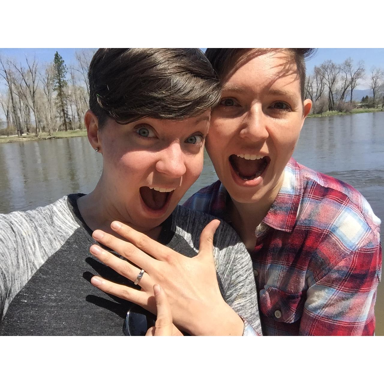 When I proposed to Amy on the Bitterroot River in Missoula!