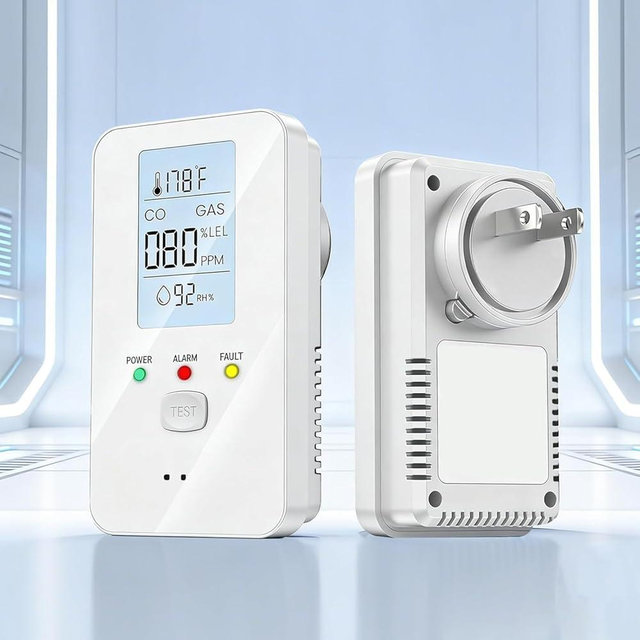 4-in-1 Detector with LCD HD Screen - Protect Your Home, Real-Time Display for Home, Apartment, Hotel, Camping RV (White)