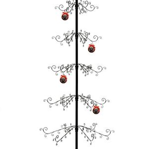 HOHIYA Metal Ornament Display Tree Stand Hook Hanger Christmas Xmas Halloween Bauble Ball Dog Cat Glass Class Photo Personalized Home Party Craft Country Decorations 84inch(Black)