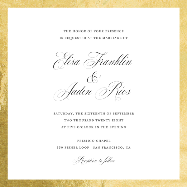 Azurite Square Foil | White | Zola Wedding Invitations
