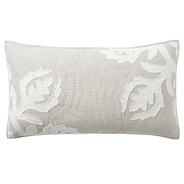 Light Gray Ohana Handcrafted Cotton Quilted Sham, King