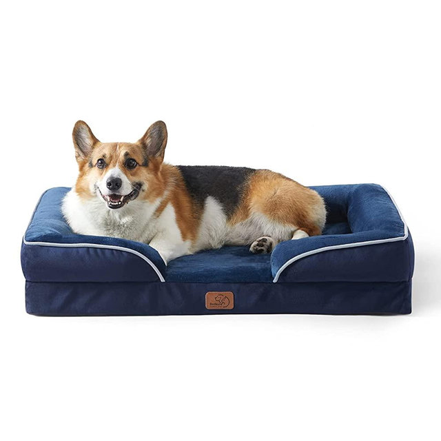 Bedsure Orthopedic Dog Bed, Bolster Dog Beds for Medium/Large/Extra Large Dogs - Foam Sofa with Removable Washable Cover, Waterproof Lining and Nonskid Bottom Couch