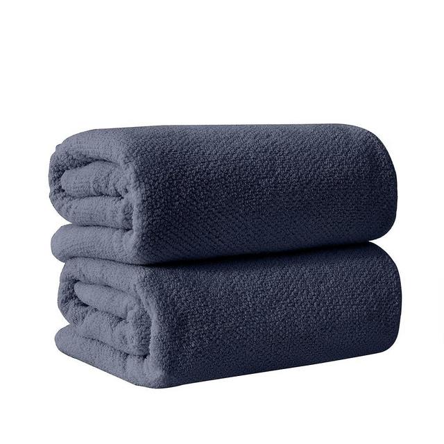 Great Bay Home Stone Blue Bath Sheets - 100% Cotton Oversized 2 Pack 68x35 Extra Large Towel Set - Absorbent, Quick-Drying, Durable Oversized Bath Towel for Bathroom Décor