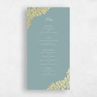Blue Wedding Menu - Calla Foil
