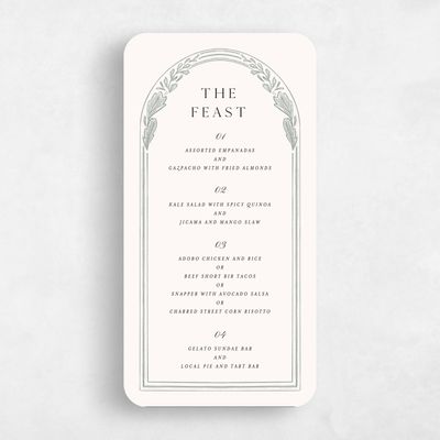 Green Rounded Wedding Menu - Duluth