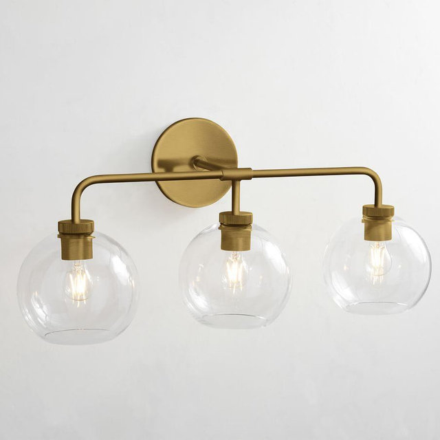 Tumbled Brass Reagan Triple Sconce