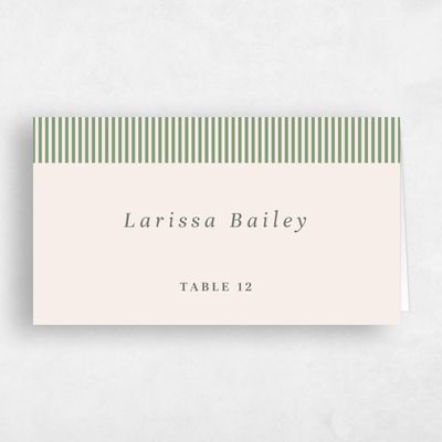 Green Geometric Wedding Place Card - Maldives