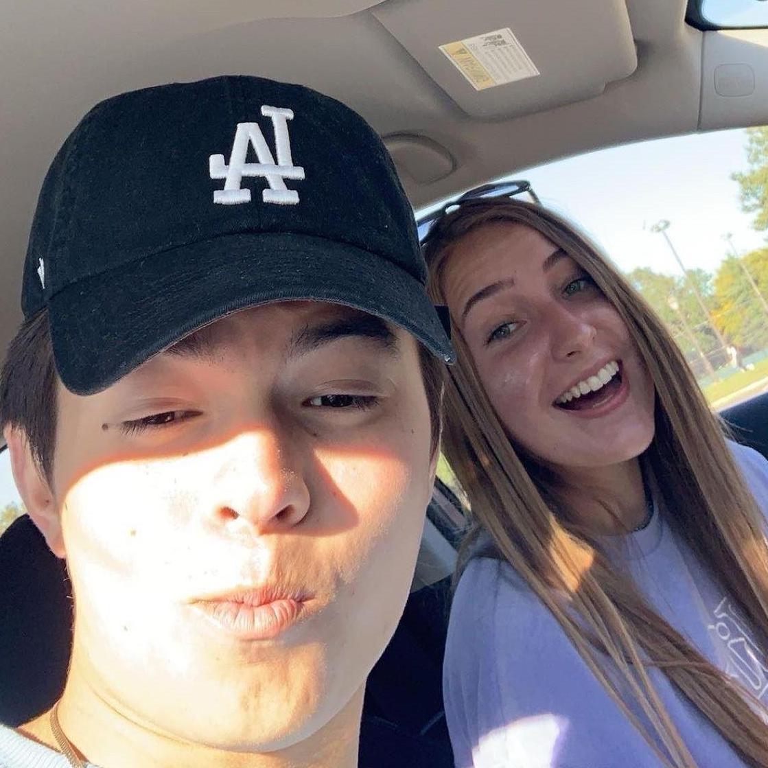 Snapchat car selfie from visiting New Jersey my freshman year of college