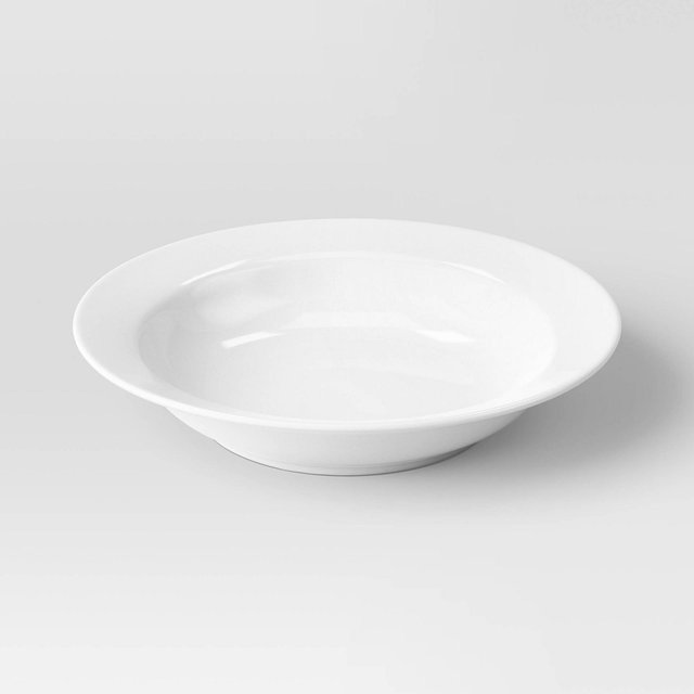 14.8 fl oz New Porcelain Round Rim Dinner Bowl White - Threshold™
